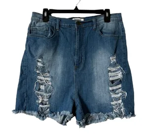 Aphrodite Women’s Shorts Medium Wash Super High Waisted Distressed Size‎ 3X​ thumbnail 1