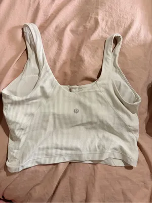Lululemon Ribbed Button-Front Align Tank in Cream thumbnail 2