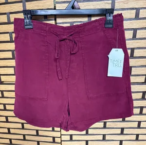 Time and tru burgundy soft utility shorts size small thumbnail 1