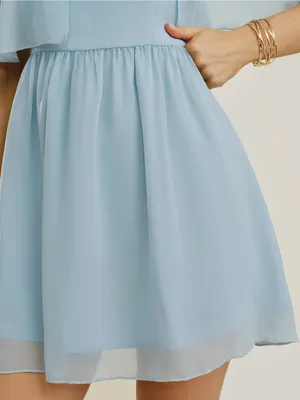 Rihoas 2-piece Blue Sweetheart Neck Chiffon Mini Dress thumbnail 2