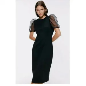 Zara‎ puffy Sleeves Black Dress thumbnail 4