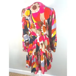 Kaktus Floral Mini Dress Womens Small Multicolor Excellent‎ Embroidered Boho thumbnail 3