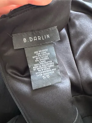 B Darlin Black Off-Shoulder Asymmetrical Hi Low Evening Cocktail Dress US 5/6 thumbnail 5