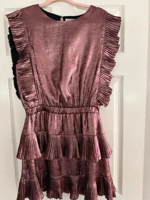 Boutique dress size L pink metallic mini dress thumbnail 2
