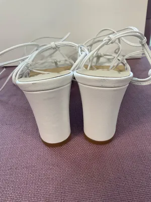 LPA Nicolo Low Heels in White Leather 9.5 New Womens sandals thumbnail 6