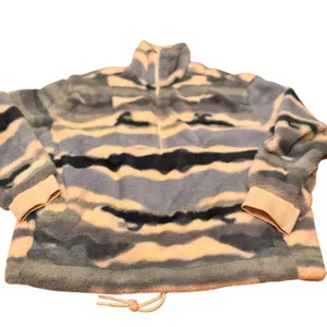 Mountain and Isles Blue Cream Half Zip Sherpa Fleece Pullover Oversized XL EUC thumbnail 5