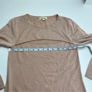 L'Agence Jocelyn 3/4 Sleeve Cutout Sweater Blush‎ Pink Womens Stretch Small NWOT thumbnail 6