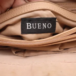 Bueno Two Tone Cream Tan Pebbled Faux Leather Shoulder Bag Gold Hardware thumbnail 5