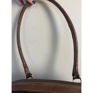 Vtg MC Buenos Aires Woven Brown Argentina Leather Satchel Bowling Bag Embossed thumbnail 7