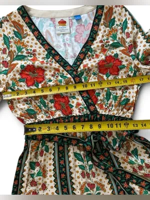 Farm Rio x New Anthropologie Cotton Boho Floral Jumpsuit Long Sleeve S-S thumbnail 14