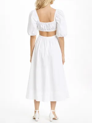 STAUD - Carina Cutout Cotton‎ Midi Dress thumbnail 4