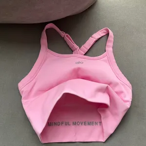 Alo Yoga Seamless Ribbed Favorite Bra Tank Sweet Pink S thumbnail 4