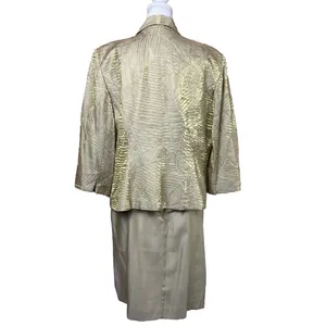 Alex Evenings Women‎ Size 14 (Med) Gold Shimmer Iridescent Dress Jacket Set NWT thumbnail 2