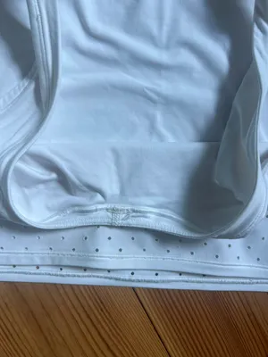 Lululemon Cropped, All White Tank Top With Mesh Bottom thumbnail 4
