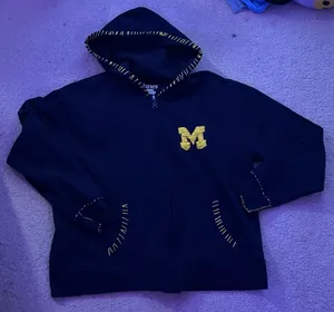 Hanes Michigan Hand Embroidered Zipup thumbnail 1