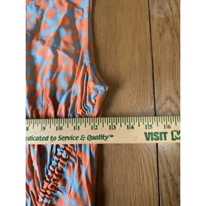 Rails Gabriella Women Sz Small‎ Orange Diffused Cheetah Dress Sleeveless Keyhole thumbnail 6