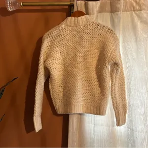 Madewell Wool Bomber‎ Cardigan Sweater Chunky Knit Cream Fisherman $148 NWT XXS thumbnail 7