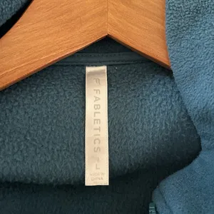 Fabletics Teal Half-Zip Fleece Pullover thumbnail 3