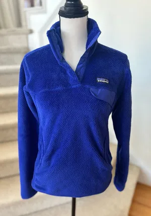 Patagonia Re-Tool Snap-T Fleece Pullover Cobalt Blue Henley Sweater thumbnail 1