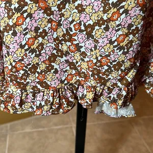 Hand Crafted Flower Midi Dress Size M Brown Size M thumbnail 3