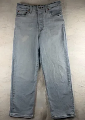 Levi’s Ribcage Straight Ankle Jeans Light Wash Women 27‎ High Rise thumbnail 1