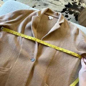 J. CREW Tan Knit Cotton‎ Schoolboy Sweater Blazer Size Small thumbnail 7