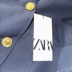 NWT Zara Navy Tailored Suit Blazers Gold Embellished Buttons 2243/683/400 Smal thumbnail 8