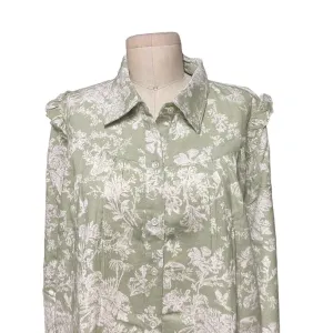 Roller Rabbit Caxias Darya Dress Sage Green White‎ Floral Size Medium thumbnail 4