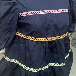 English Factory Navy Top with Multicolor Accents thumbnail 5