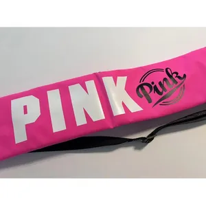 Victorias Secret PINK Yoga Mat Bag‎ Carrier Neon Pink Crossbody Logo Strap thumbnail 2