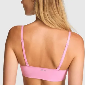 NWT Victoria's Secret PINK Marshmallow Lightly Lined Wireless Comfy Bra Pink XL thumbnail 3