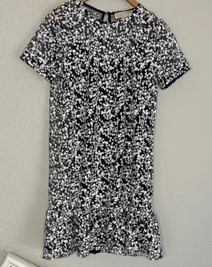 Michael Kors Floral Sequin Ruffle Hem Dress Short Cocktail Party Wedding Small thumbnail 1