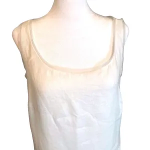 Dana B & Karen Shift‎ Dress Womens 6 White Excellent Linen Sheer Trim Scoop Neck thumbnail 8