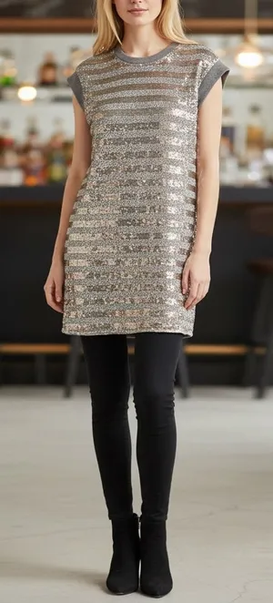 Veveret Sm Silver Sleeveless Dress or long shirt thumbnail 1