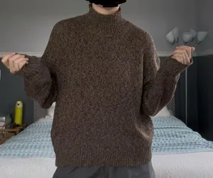 Shein Brown Mockneck Sweater thumbnail 2
