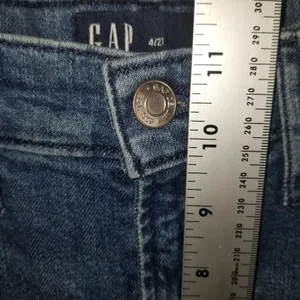 GAP High Rise Vintage Slim Jeans Size 4R 27 Dark Villa Wash Blue Stretch Denim thumbnail 6