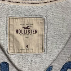 Hollister size medium Light Gray deep v V-Neck lightweight y2k sweatshirt thumbnail 4
