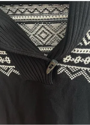 Vtg Lauren Ralph Lauren Knitted Fair Isle Sweater L Fisherman Black Nordic thumbnail 6