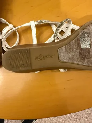 Fergalicious White Beaded T-Strap Rhinestone Sandals thumbnail 3