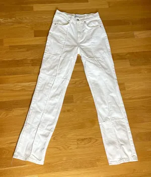 ZARA White High Waisted Straight Leg Jeans Women’s Size US 4 EU 36 thumbnail 4
