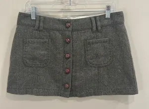 VTG Y2K American Eagle Green Tweed Wool-Blend Low-Rise Mini‎ Skirt Preppy Medium thumbnail 1
