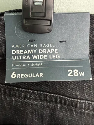 NWT American Eagle Dreamy Drape Strigid Ultra Wide Leg Jeans Low Rise 6 R 28 thumbnail 6