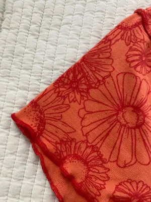Orange hibiscus Hawaiian floral baby tee thumbnail 4