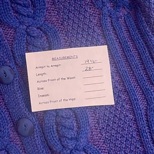 ARANCRAFTS Aran Crafts Merino Wool Purple Blue Cardigan Sweater Ireland Small thumbnail 10