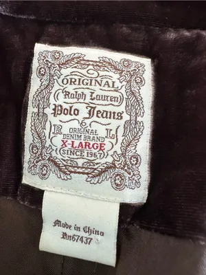 Vintage Polo Ralph Lauren Victorian Silk lined lVelvet Jacket Blazer brown XL thumbnail 2