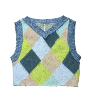 Free People Argyle Quinn Sweater Vest Pullover Menswear Small Multicolor wool thumbnail 6