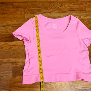 All in Motion Women’s XXL Pink Nylon Ribbed Short Sleeve Athletic Top Sporty thumbnail 4