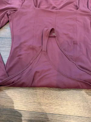 Abercrombie & Fitch Burgundy Soft A&F Long Sleeve Bodysuit Medium - C27-132 thumbnail 8