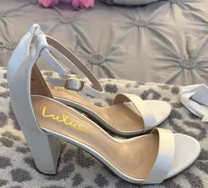 White Lulus Heels Ankle Strap thumbnail 1