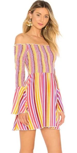 Tularosa Amanda Stripe Long Sleeve Off Shoulder Mini Dress New With Tags Revolve thumbnail 1